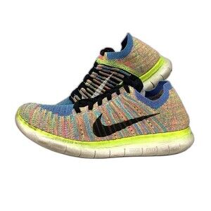 Nike Free RN Flyknit-Women's 8/Men's 6.5 -Rainbow Knit Running Shoes- 831070-102